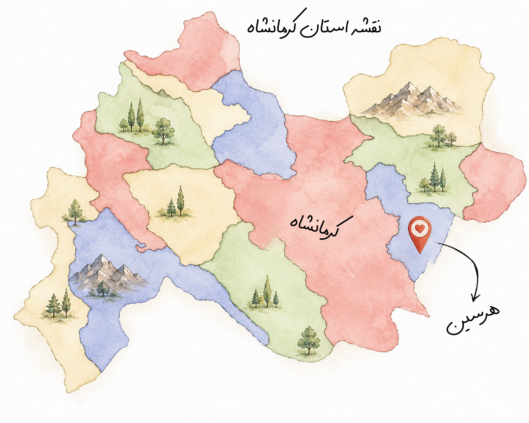 نقشه استان کرمانشاه